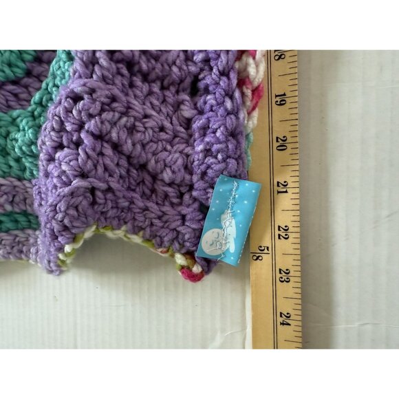 Binky Patrol North Texas Chapter Handmade Crochet Blanket Chevron Pattern 46x48" - Picture 2 of 6